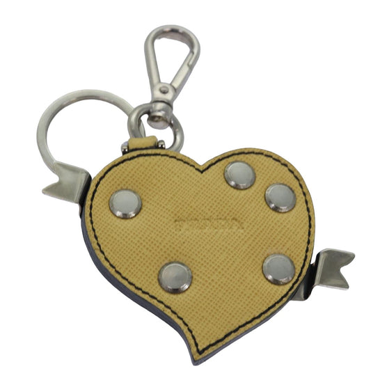 PRADA Key Holder Safiano leather Yellow  ac3109