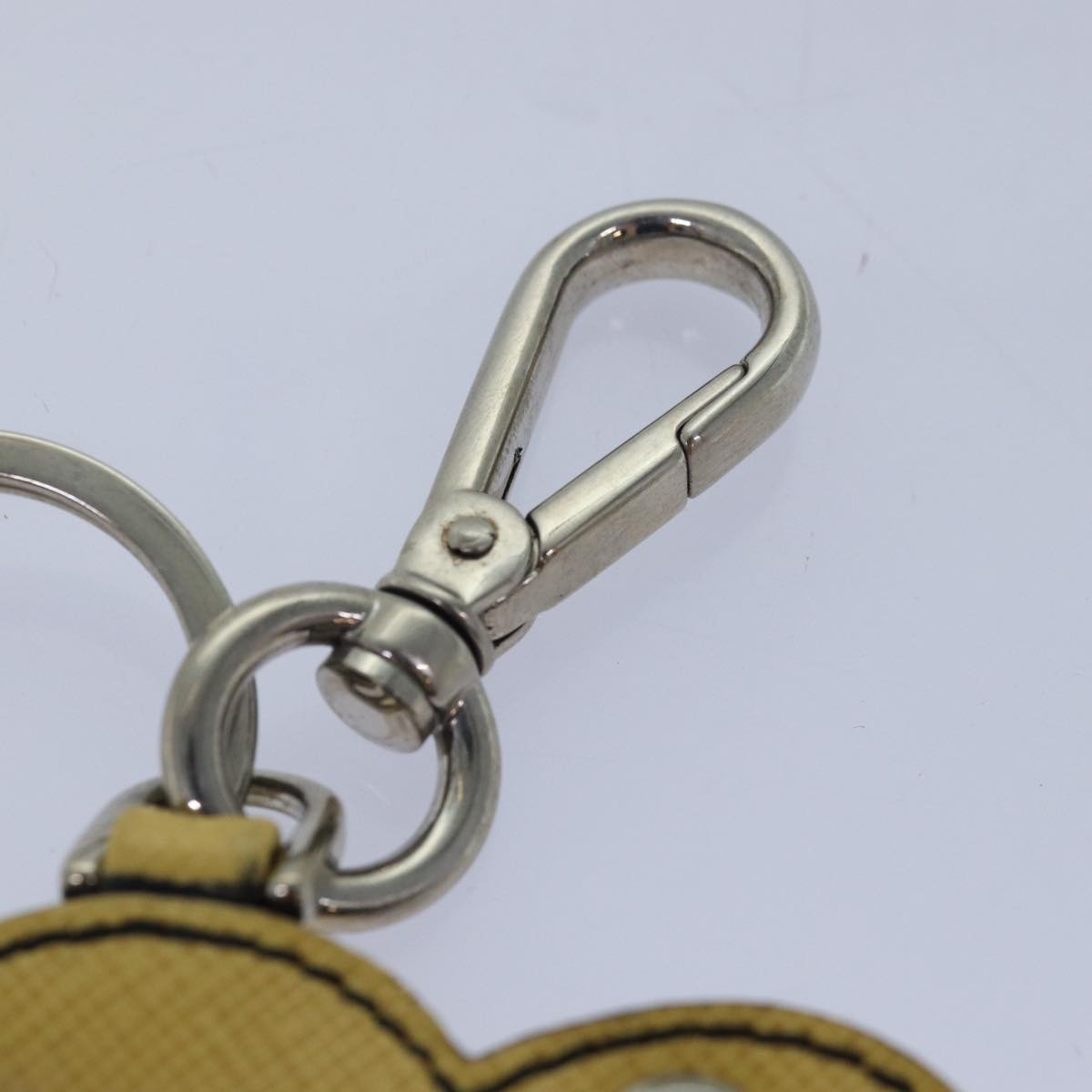 PRADA Key Holder Safiano leather Yellow  ac3109