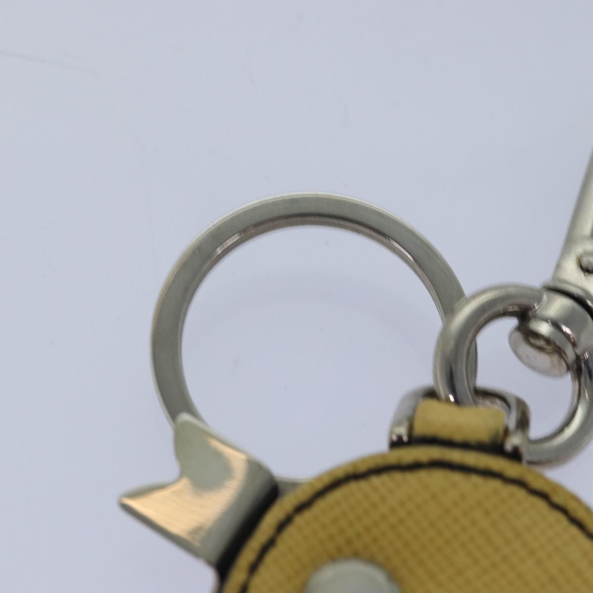 PRADA Key Holder Safiano leather Yellow  ac3109
