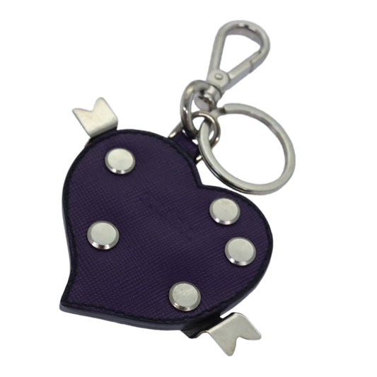 PRADA Key Holder Safiano leather Purple  ac3110