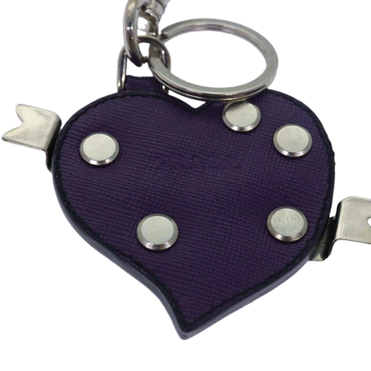 PRADA Key Holder Safiano leather Purple  ac3110