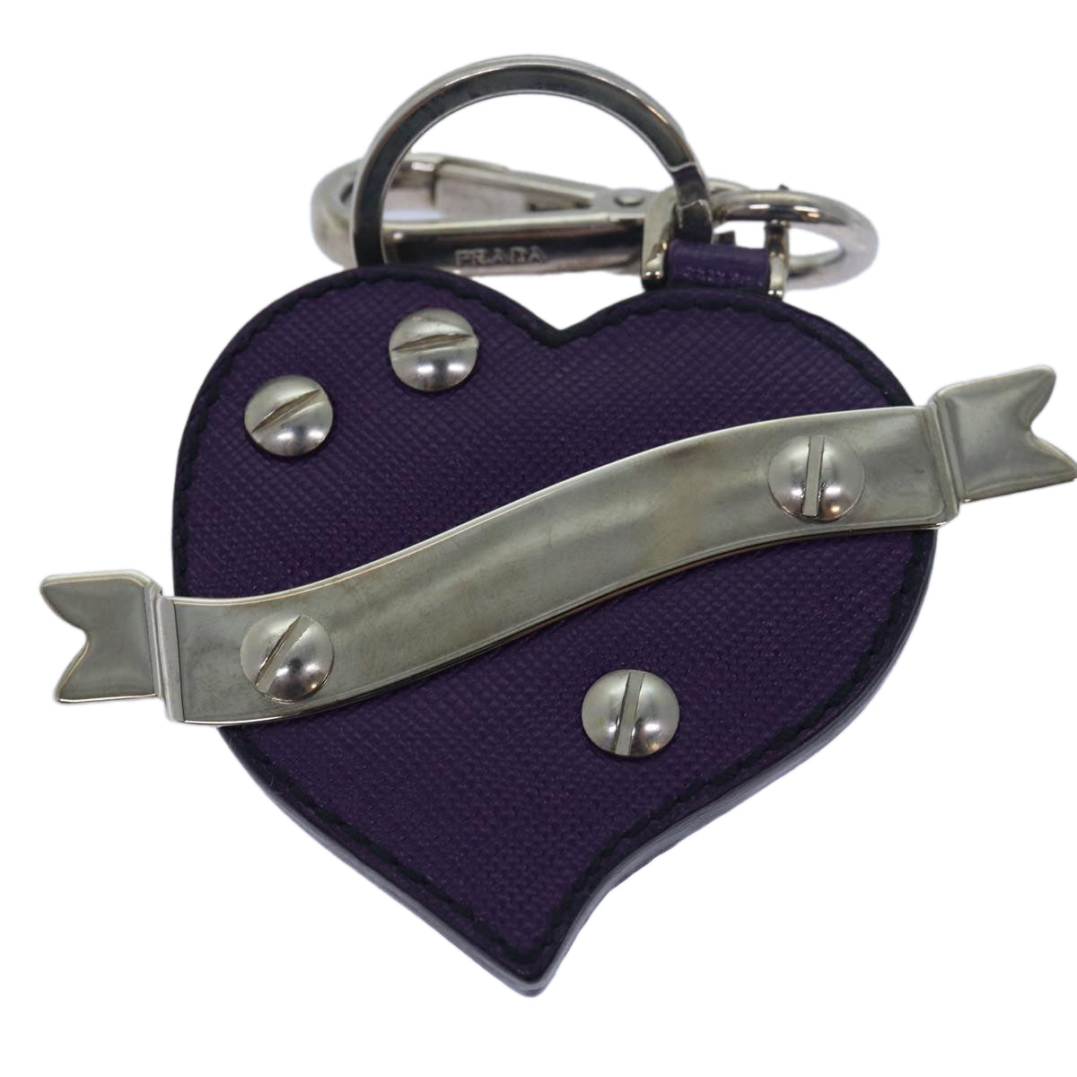 PRADA Key Holder Safiano leather Purple  ac3110