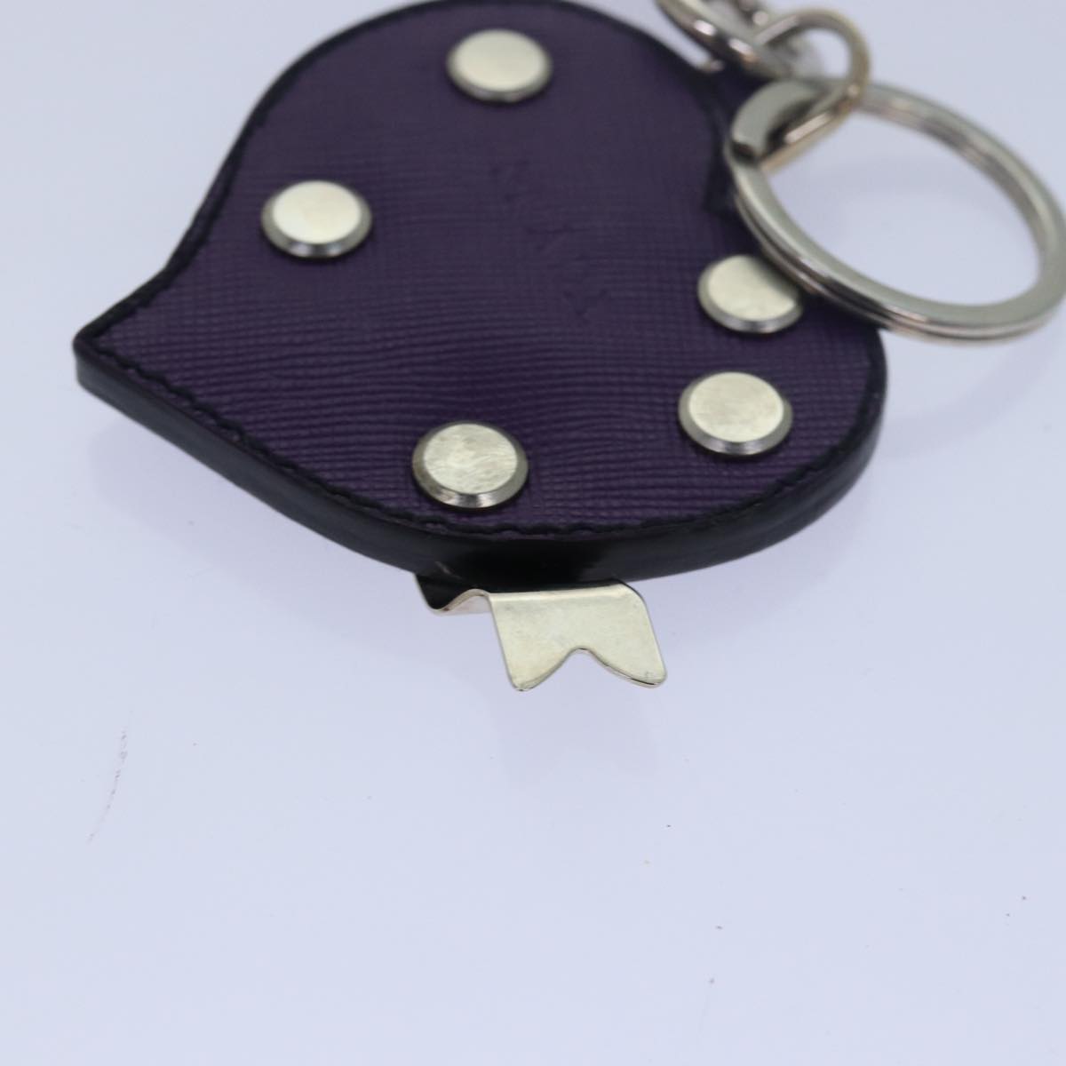 PRADA Key Holder Safiano leather Purple  ac3110