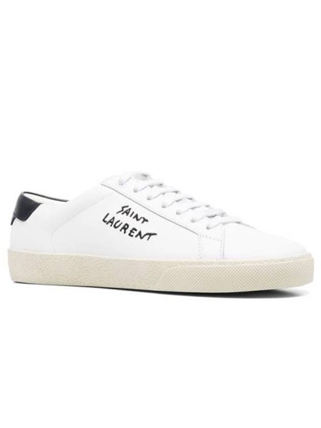 Saint Laurent Court Classic Black Tab Low Top Sneakers White