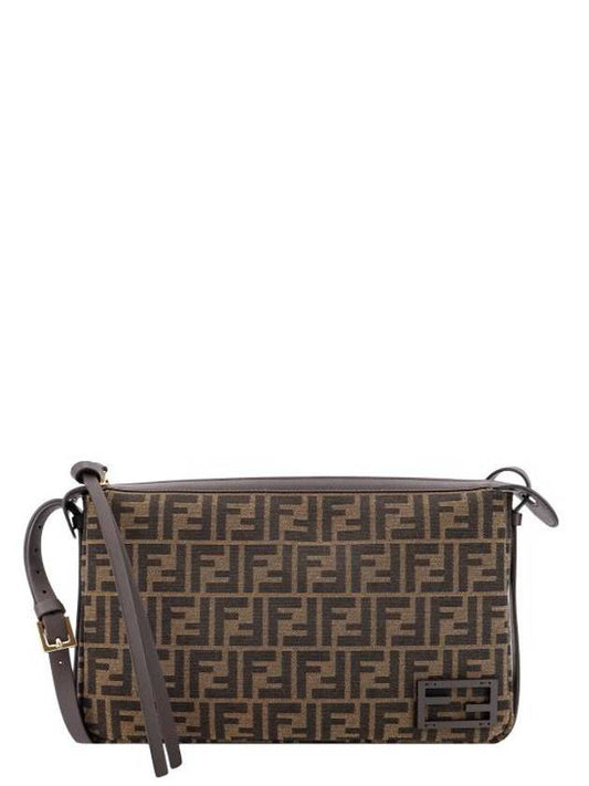 Fendi FF Jacquard Shoulder Bag Brown