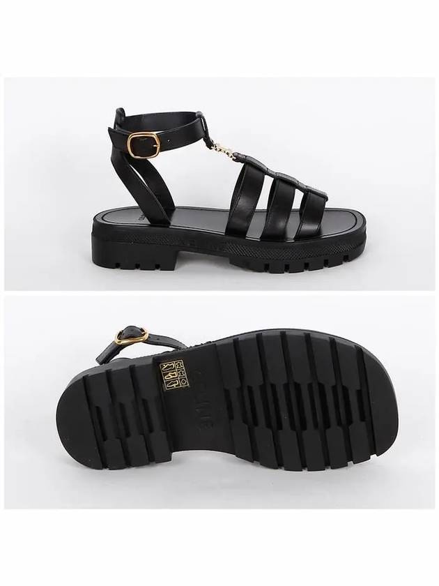CELINE Clea Triomphe Gladiator Sandals Black