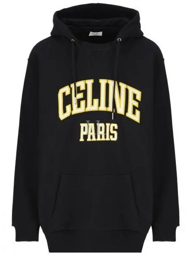CELINE Loose Cotton Fleece Hoodie Black