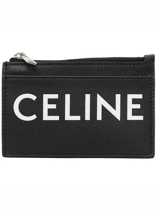 CELINE Logo Zipper Card Wallet Black