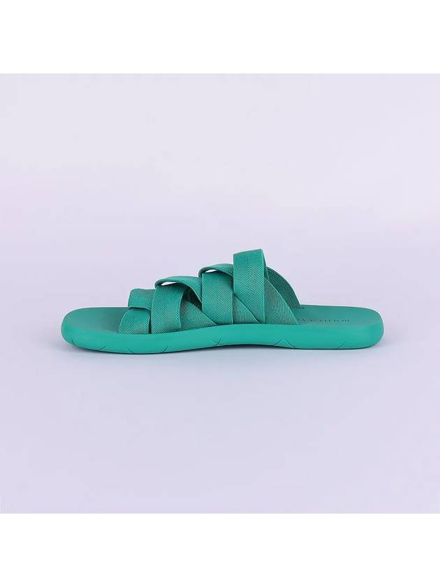 Bottega Veneta Intrecciato Flat Slippers Acid Turquoise