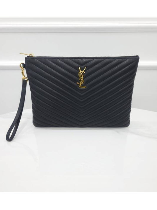 Saint Laurent Yip New Medium Gold Clutch Bag
