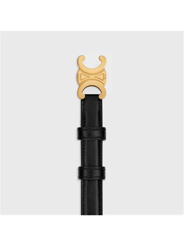 CELINE Triomphe Small Taurillon Leather Belt Black