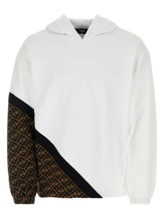Fendi Monogram Logo Hoodie White