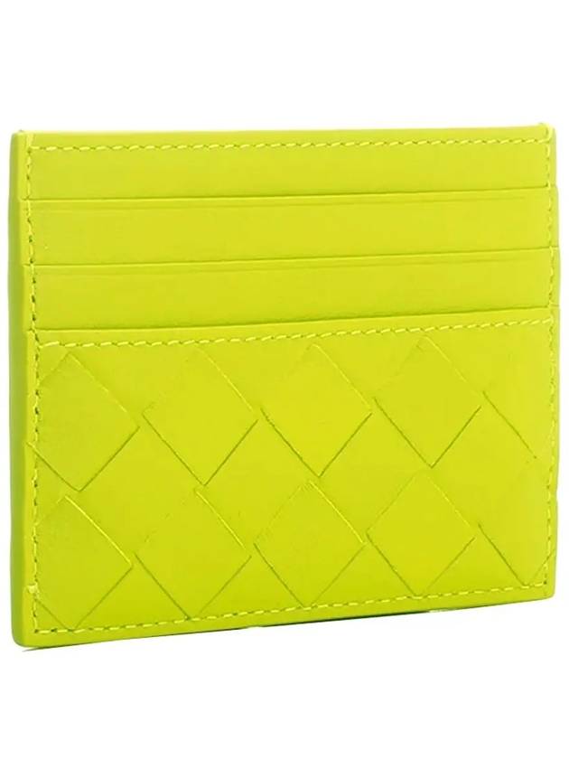 Bottega Veneta Intrecciato Leather Card Wallet Acid Green