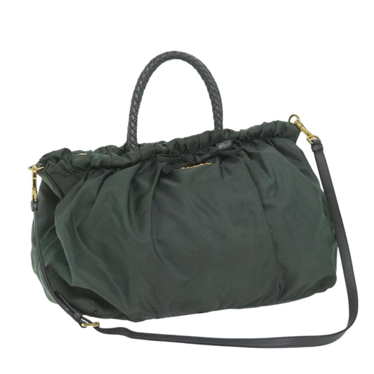 PRADA Hand Bag Nylon 2way Khaki  am5403