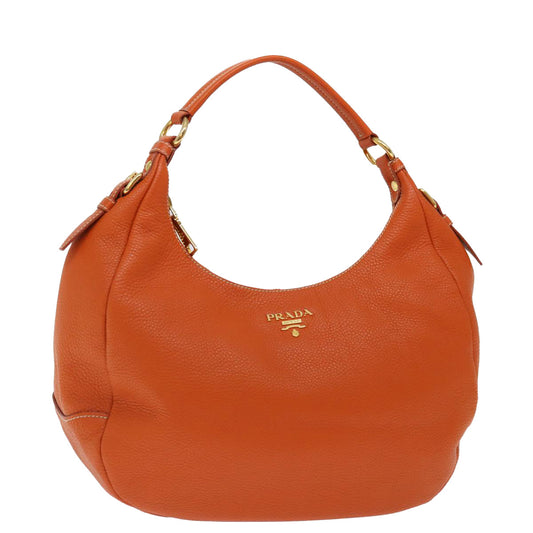 PRADA Shoulder Bag Leather Orange  am6047