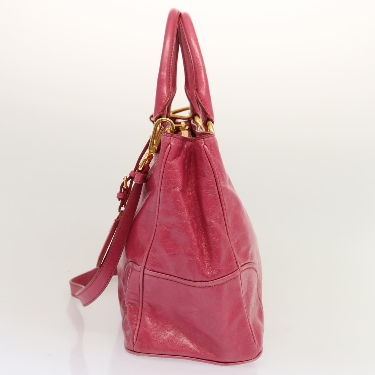 PRADA Hand Bag Leather 2way Pink  am6057