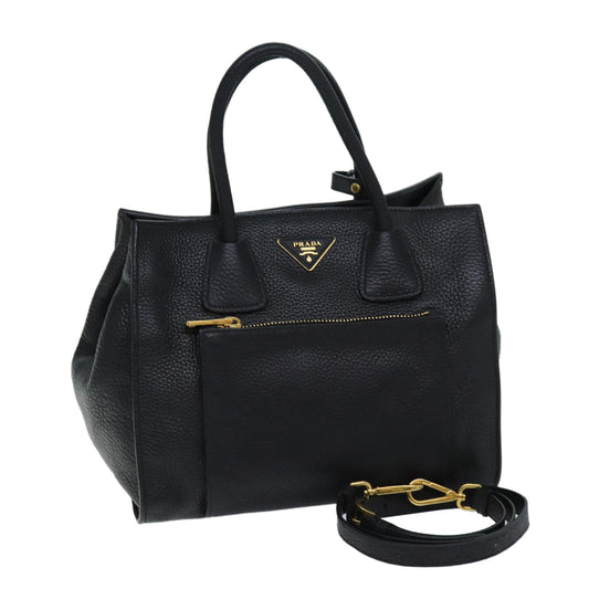 PRADA Hand Bag Leather 2way Black BN2626  am6177A