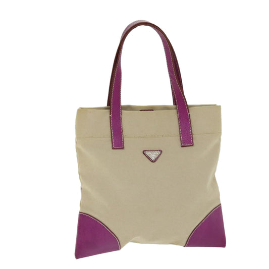PRADA Tote Bag Canvas Beige  am6227