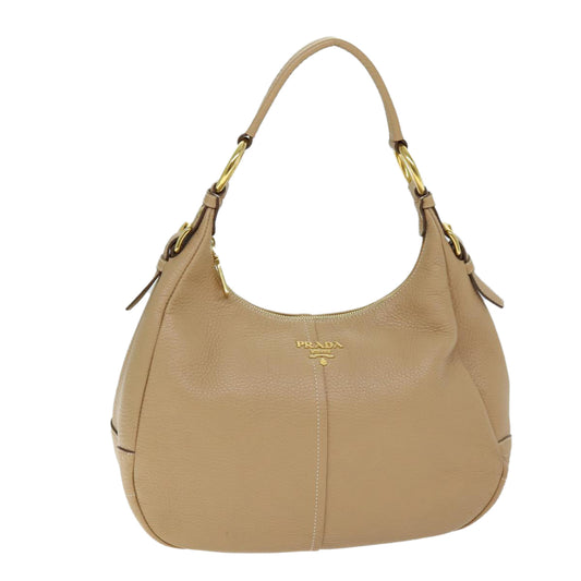 PRADA Shoulder Bag Leather Beige  am6292