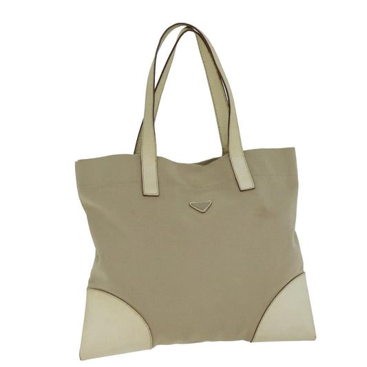 PRADA Tote Bag Canvas Beige  am6376