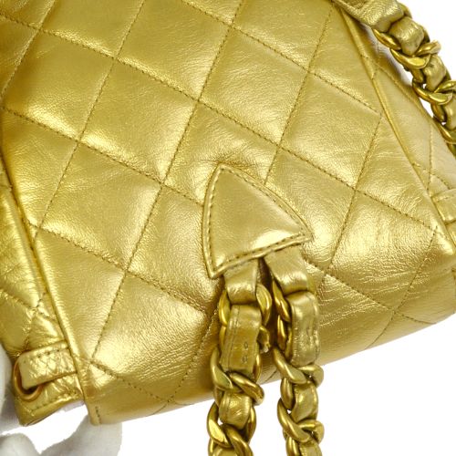 CHANEL * 1991-1994 Duma Backpack Gold Lambskin