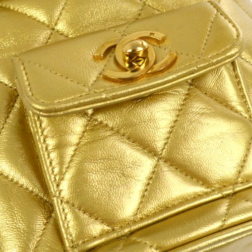 CHANEL * 1991-1994 Duma Backpack Gold Lambskin