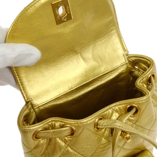 CHANEL * 1991-1994 Duma Backpack Gold Lambskin