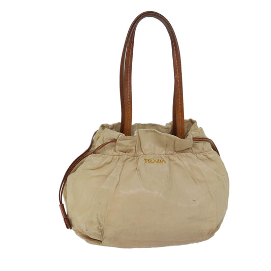 PRADA Shoulder Bag Leather Beige  ar11638B