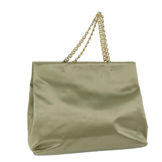 PRADA Chain Hand Bag Satin Beige  ar11648B