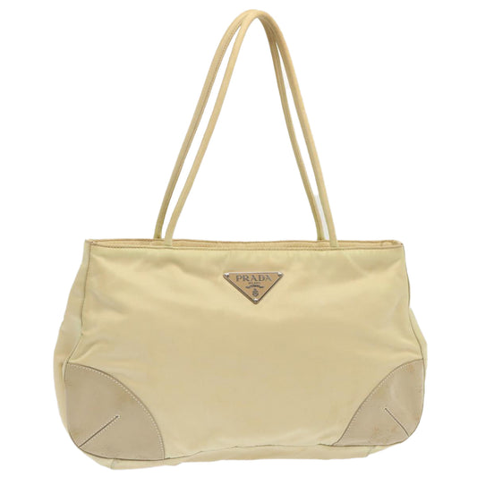 PRADA Hand Bag Nylon Beige  ar11710