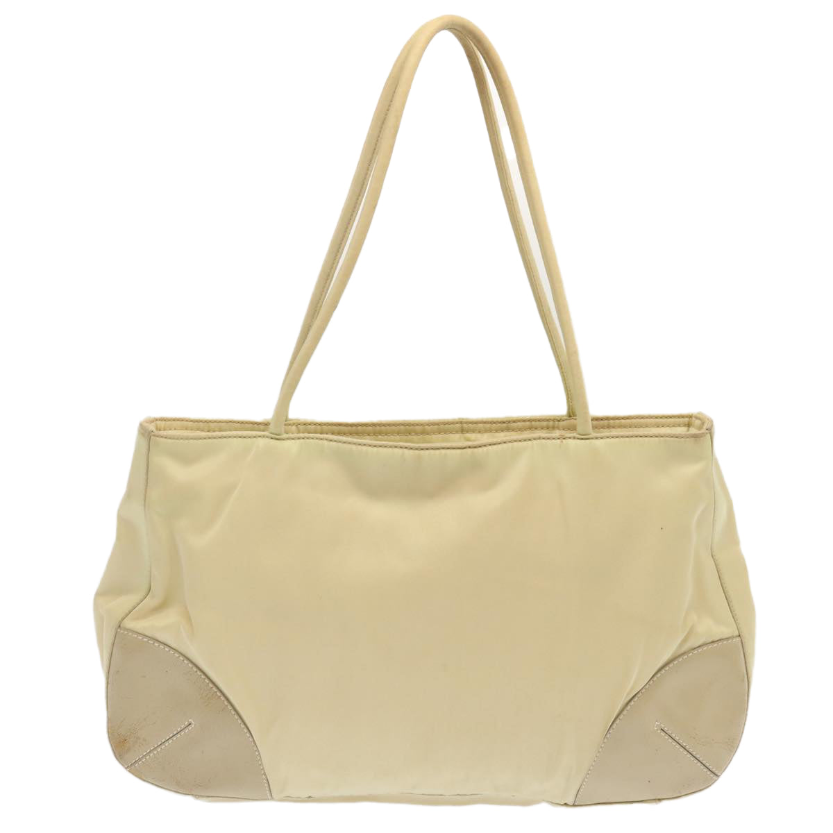 PRADA Hand Bag Nylon Beige  ar11710