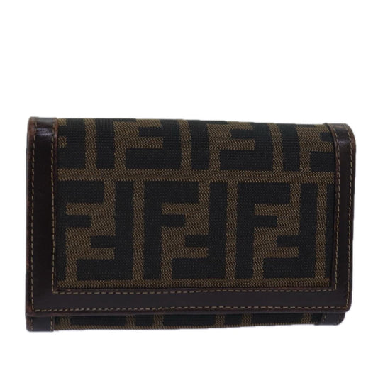FENDI Zucca Canvas Wallet Black Brownar11965