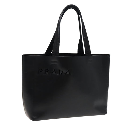 PRADA Tote Bag Leather Black  ar11984