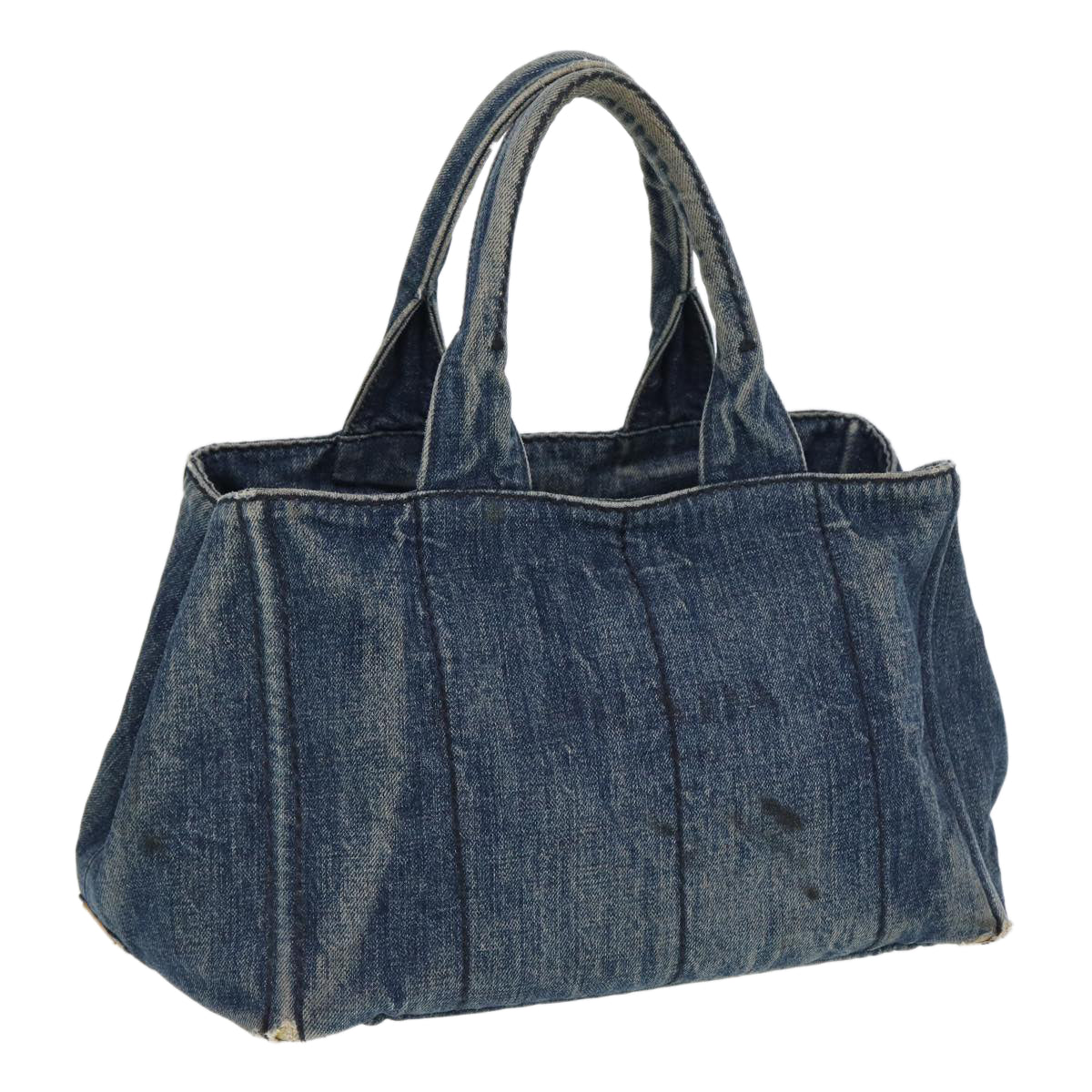 PRADA Canapa MM Hand Bag Denim Blue  ar12003
