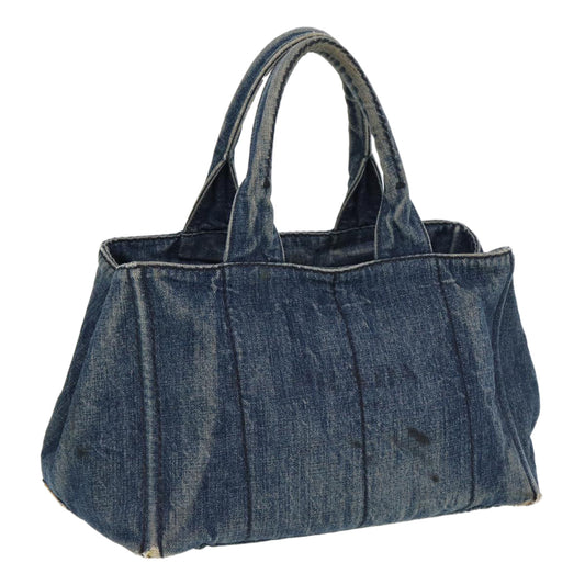 PRADA Canapa MM Hand Bag Denim Blue  ar12003