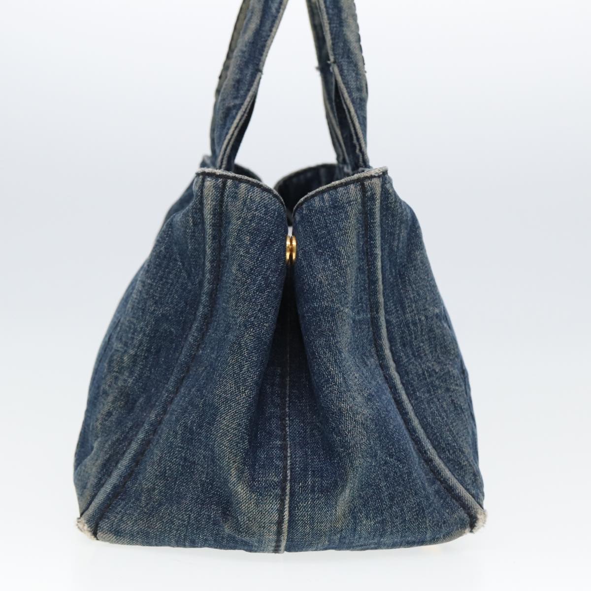 PRADA Canapa MM Hand Bag Denim Blue  ar12003