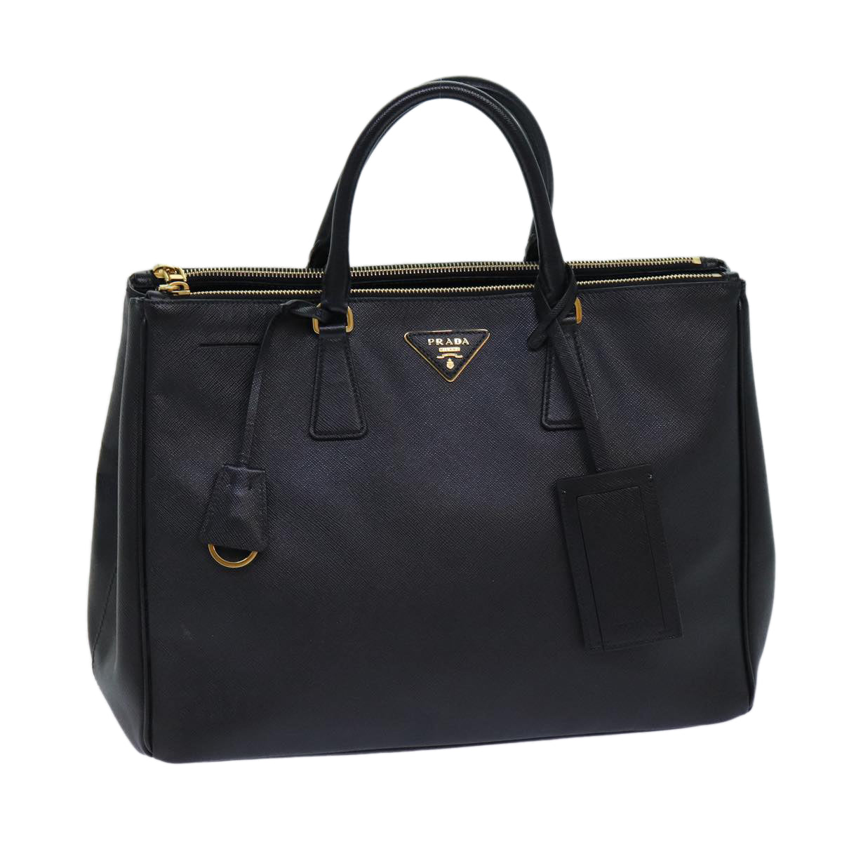 PRADA Hand Bag Safiano leather Black  ar12030