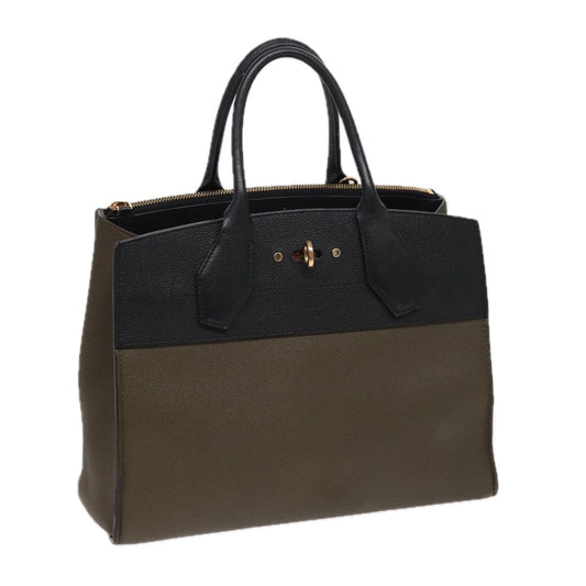 LOUIS VUITTON City Steamer MM Bag Leather 2way Black Green M54312 ar12078