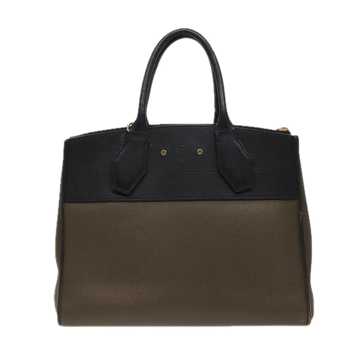 LOUIS VUITTON City Steamer MM Bag Leather 2way Black Green M54312 ar12078