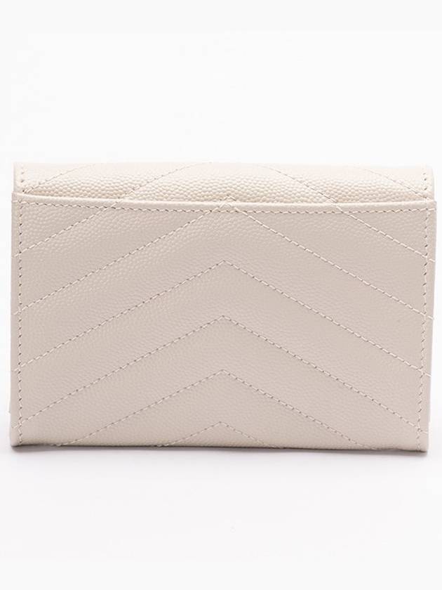 Saint Laurent Monogram Envelope Small Half Wallet Ivory