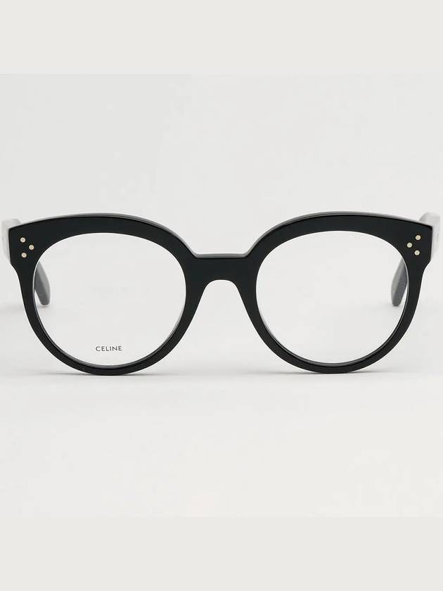 CELINE Eyewear Logo Round Eyeglasses Shiny Black