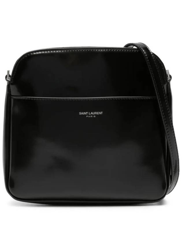 Saint Laurent Brushed Calfskin Mini Cross Bag Black