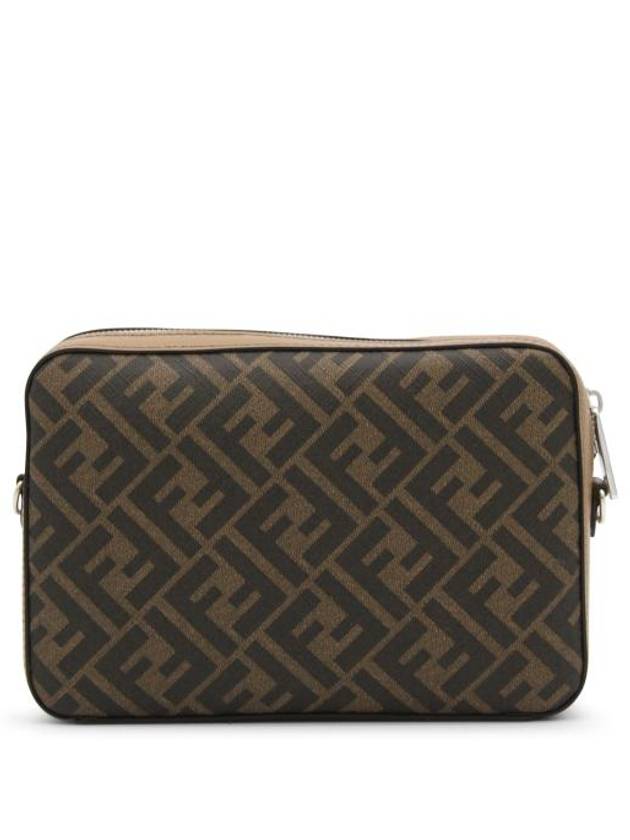Fendi FF Motif Leather Cross Bag Brown