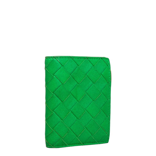 Bottega Veneta  Intrecciato Wallet in Lambskin Green 608059
