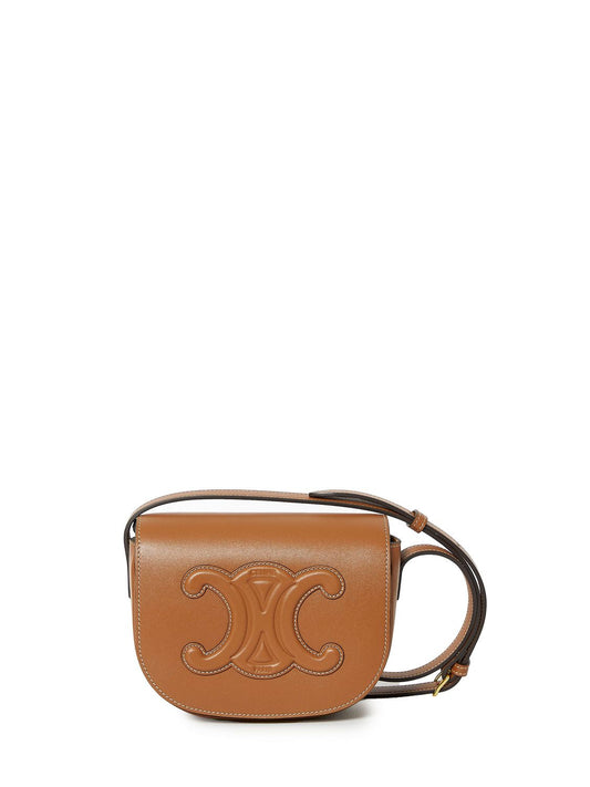 Celine Women's Folco Triomphe Bag in Beige | 198263DU3