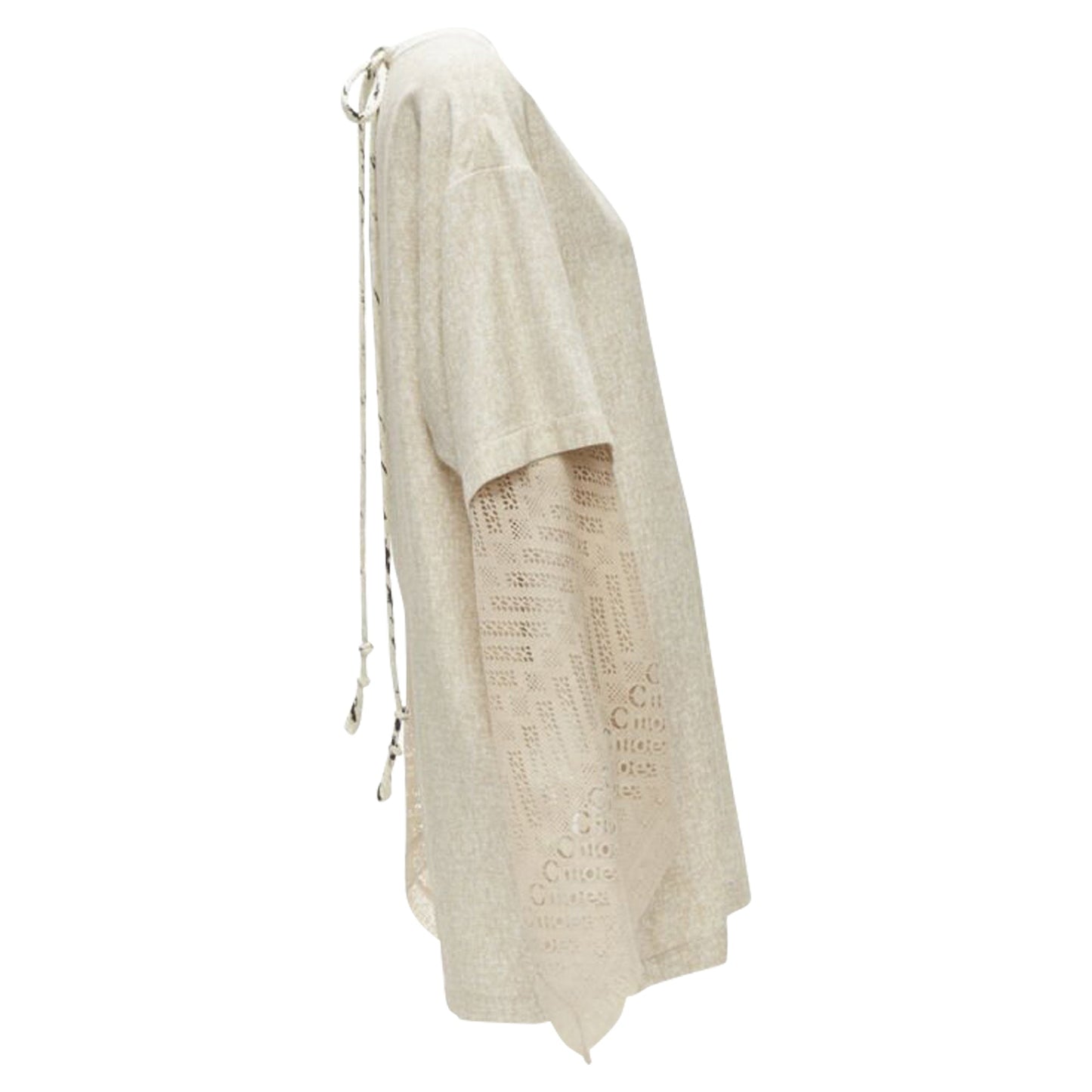 Chloe speckle crochet sleeves layered dress