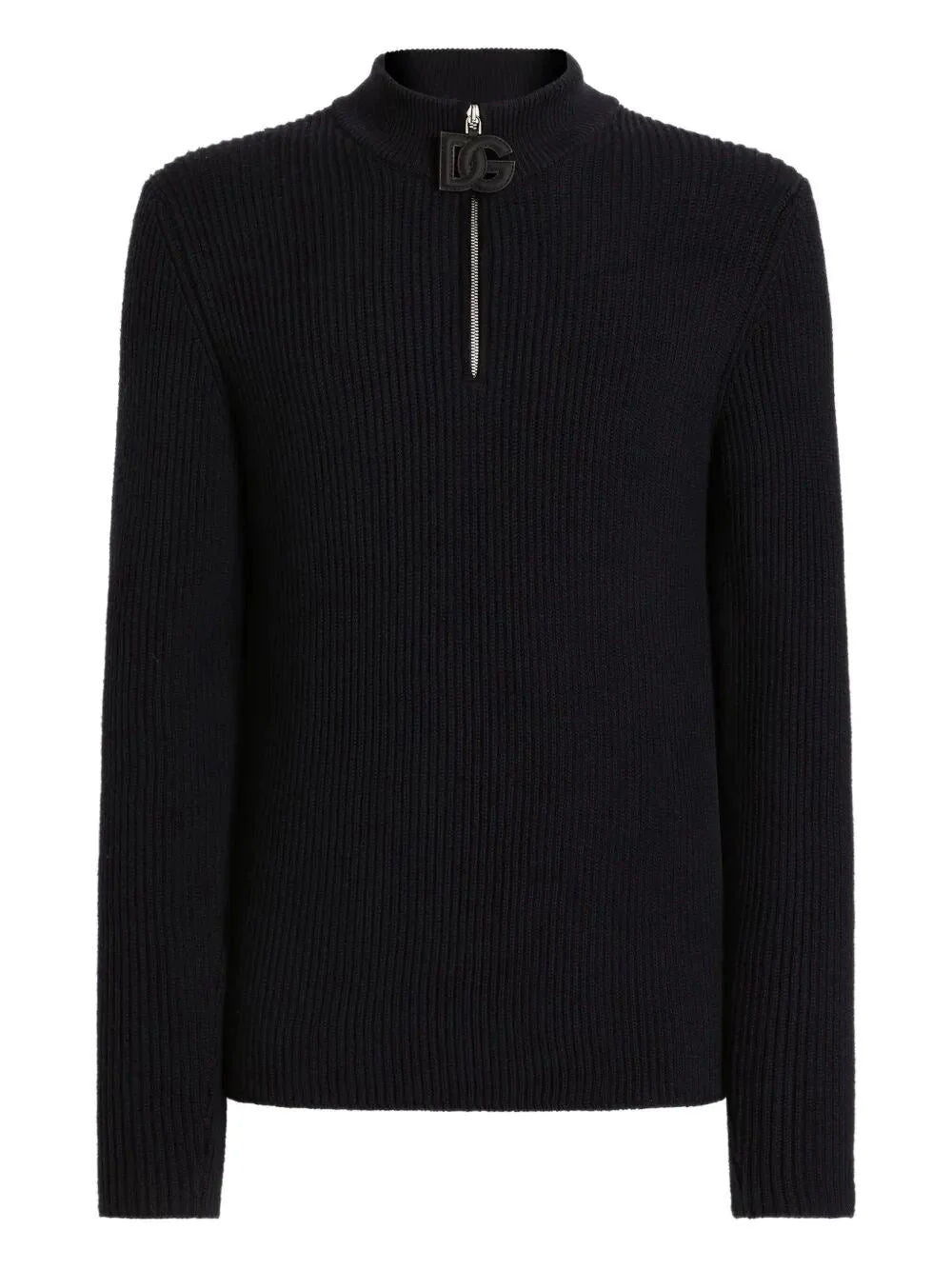 Dolce & Gabbana Men Zip Long Sleeve Mock-Neck Sweater
