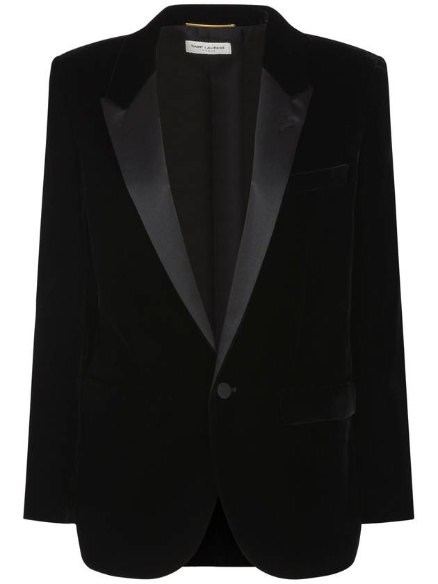Saint Laurent Velvet Tuxedo Jacket Black