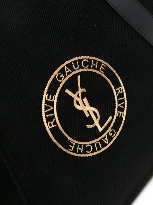 Saint Laurent Rive Gauche Canvas Tote Bag Black