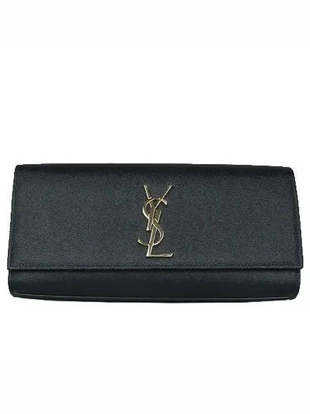 Saint Laurent 326079 Gold logo grand de poudre leather KATE clutch bag